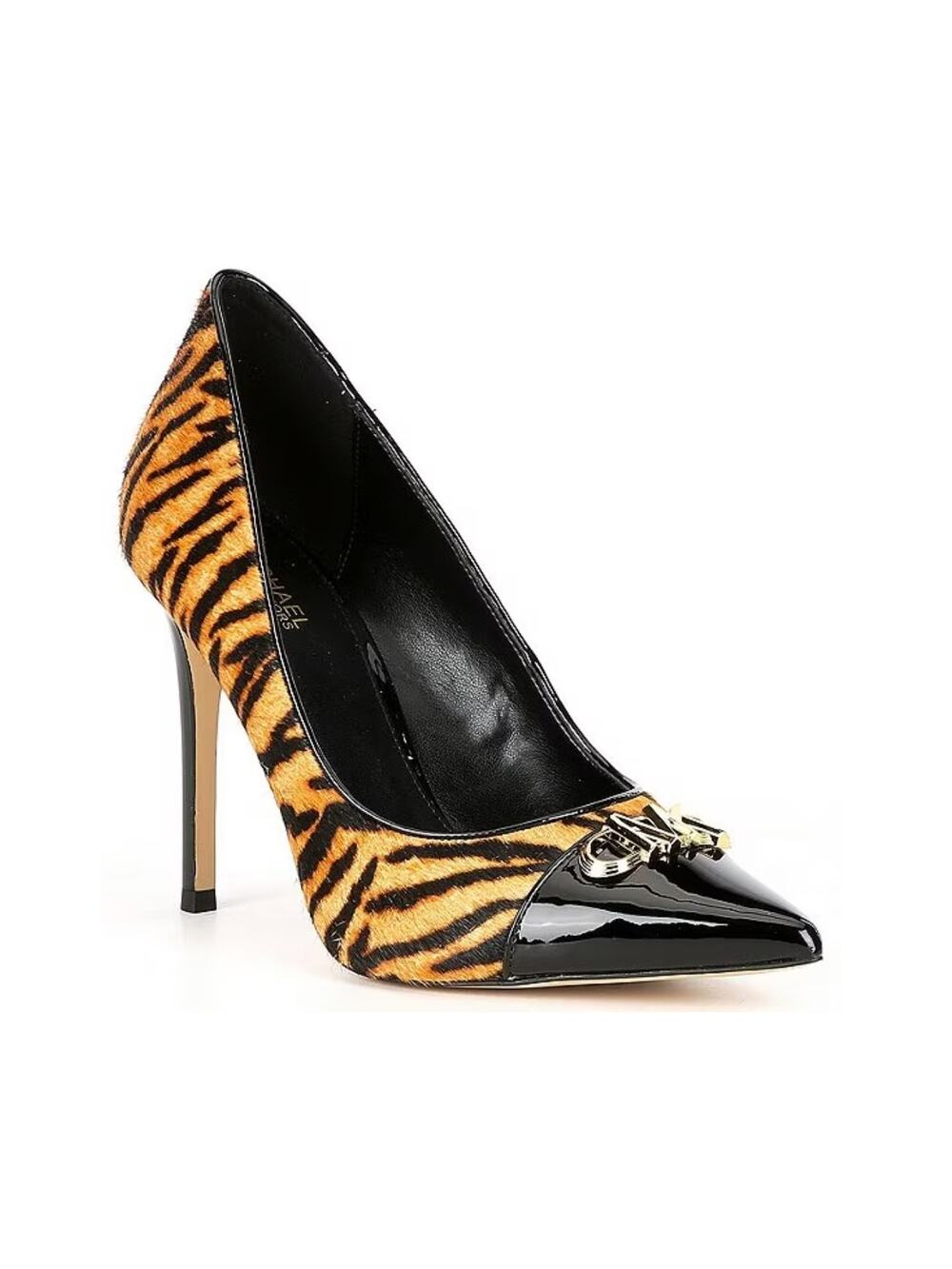 NEW MICHAEL Michael Kors Parker Tiger Print Calf Hair and Leather High Heel Pump
